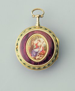 Gold- und Emailzylinderuhr mit Konsulgehäuse, von Thomas Grignion und Sohn, 1777