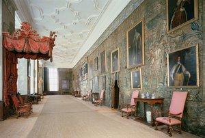 Hardwick Hall (1590-97), Innenansicht der Langen Galerie, Derbyshire, UK von Unbekannt Unbekannt