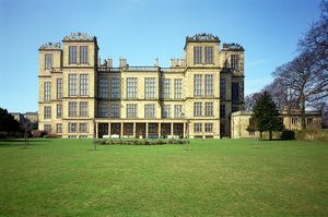 Hardwick Hall, Außenansicht, erbaut 1590-97, Derbyshire, UK
