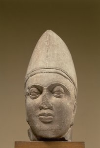 Kopf eines Skythen, roter Sandstein, 3. Jahrhundert n. Chr. Ahichhatra, UP