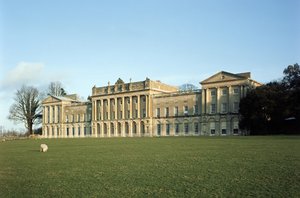 Heveningham Hall, Ansicht des Äußeren, gebaut ca. 1778 von Robert Taylor, Suffolk, UK