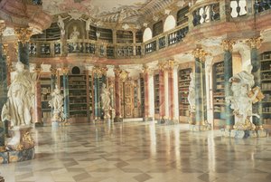 Innenansicht der Bibliothek, fertiggestellt 1744