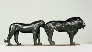 Löwe und Löwin von Rembrandt Bugatti (1885-1916) von Unbekannt Unbekannt
