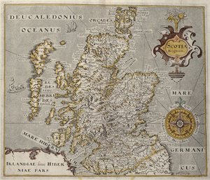 Karte des Königreichs Schottland, 17. Jahrhundert Scotia Regnum