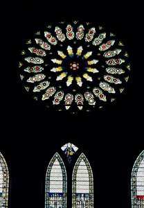 Ringelblumenfenster oder St. Katharinenfenster, ca. 1515. Die roten und weißen Rosen erinnern an die Vereinigung der Häuser York und Lancaster durch die Heirat von Heinrich VII. von Unbekannt Unbekannt