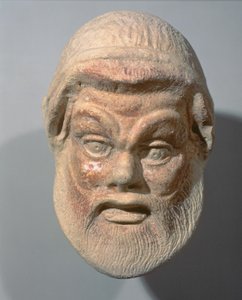 Maske von der Außenseite eines Theaters, 3. Jahrhundert v. Chr. von Unbekannt Unbekannt
