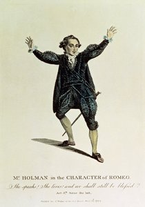 Mr. Holman in der Rolle des Romeo, veröffentlicht 1784 von Unbekannt Unbekannt