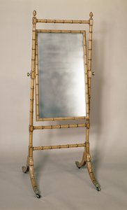 Regency Cheval Spiegel, Bambusrahmen, Englisch von Unbekannt Unbekannt