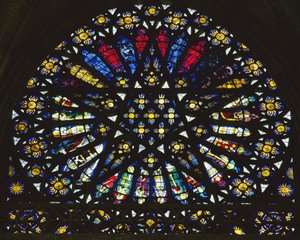 Davidsternfenster in der Abteikirche Saint-Ouen, ca. 1440 von Unbekannt Unbekannt