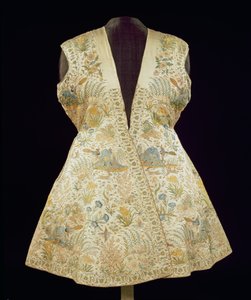 Satin-Jagdrock bestickt mit Seiden im Kettenstich, Nordindisch (Mughal), erste Hälfte des 17. Jahrhunderts von Unbekannt Unbekannt