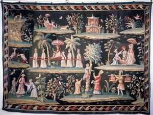 Wandteppich im Chinoiserie-Stil von John van der Bank, Soho Tapestry Works, frühes 18. Jahrhundert von Unbekannt Unbekannt