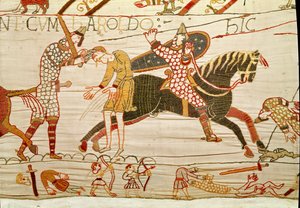 Die Normannen töten Harolds Männer, Teppich von Bayeux von Unbekannt Unbekannt