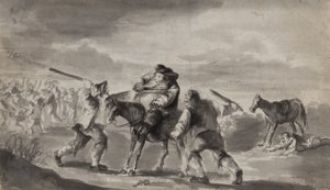 Reisender angegriffen, möglicherweise Samuel Butlers Hudibras, ca. 1790 von Unbekannt Unbekannt