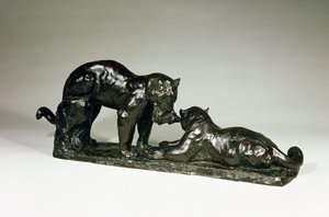 Zwei Jaguare von Rembrandt Bugatti (1885-1916) von Unbekannt Unbekannt
