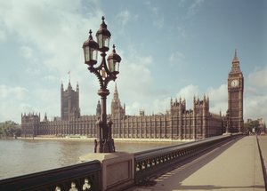 Blick auf die Houses of Parliament von der Westminster Bridge von Unbekannt Unbekannt