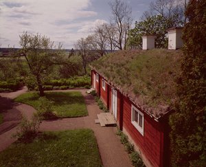 Blick auf das Haus und die Gärten von Carl Linnaeus, Hammarby, Uppsala, Schweden