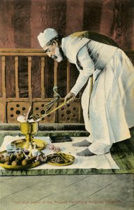 Ein Parsi-Hohepriester führt Navjote durch