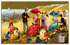 Ein Tag am Meer in Frankreich im späten 19. Jahrhundert von Unbekannter Künstler