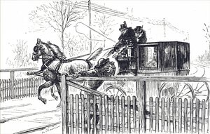 Ein Pferd und Wagen fahren durch die Straßen von London von Unbekannter Künstler