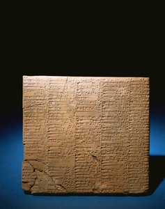 Eine große mehrsäulige Ur III Tafel über aufgelistetes Vieh für Opfergaben, 2047-2038 v. Chr. von Unbekannt