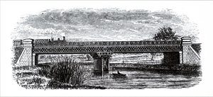 Eine Fachwerkbrücke von Unbekannt