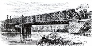 Eine Fachwerkbrücke von Unbekannt
