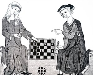 Ein Mann und eine Frau spielen Schach