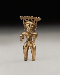 Seltene internationale Goldfigur eines Schamanen, wahrscheinlich aus Panama oder Costa Rica, ca. 500-1000 von Unbekannt