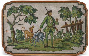 Oberseite einer deutschen Eiche und Perlenstickerei Beistelltisch, ca. 1740