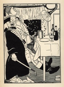 Eine Trompete, die eingefroren war, erzeugt von selbst Töne, wenn sie sich erwärmt, zur Belustigung und Verwunderung aller. Illustration von William Strang (1859-1921) und JB Clark aus „Die Abenteuer des Baron von Münchhausen“ von Rudolf Erich Raspe (1736- von Unbekannt