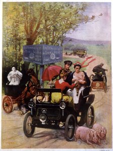Werbung für die Automobile von Dion Bouton Frankreich Ende des 19. Jahrhunderts