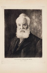 Alexander Graham Bell, schottisch-amerikanischer Erfinder und Telefonpionier von Unbekannt