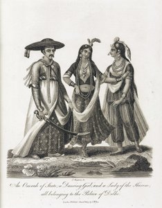 Ein Omrah des Staates; ein tanzendes Mädchen; und eine Dame des Harems, Indien von Unbekannt
