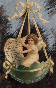 Ein Engel bringt eine Botschaft - Postkarte von 1904