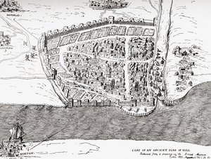Alter Plan von Kingston upon Hull, East Riding of Yorkshire, England, aus Picturesque History of Yorkshire, veröffentlicht um 1900