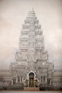 Asian Civilisations Museum, Angkor, Erkundung der heiligen Stadt Kambodschas, Vorderansicht der drei ersten Gehege von Angkor Wat, Louis Delaporte, Kambodscha von Unbekannt