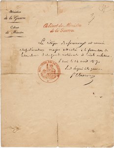 Autographenbrief des Delegierten für den Krieg Gustave Paul Cluseret während der Pariser Kommune von Unbekannt