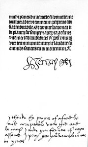 Autograph von König Heinrich VIII. und Inschrift seiner Frau, Königin Katharina von Aragon von Unbekannt
