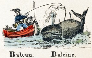 B - Boot Wal - Alphabet - Kinderunterhaltung - Bild Epinal, populäre Serie ca. 1890 (Illustration) von Unbekannt