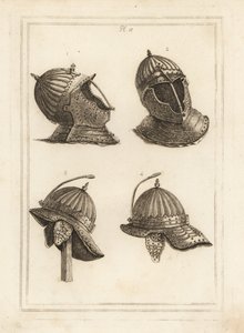 Barhelm und Helm des Herzogs von Monmouth mit einer Federstütze von Unbekannt