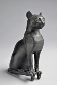 Bastet. Statuette aus Bronze. Spätzeit (750-332 v. Chr.) Ägypten - Höhe 13 cm - Inventarnummer 735, Musée d