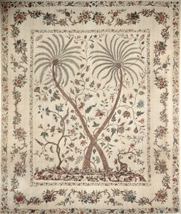 Bettüberwurf mit Palmenmotiven von der südlichen Koromandelküste, ca. 1770 (Baumwolle) von Unbekannt