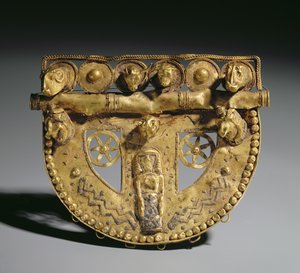 Gürtelschnalle mit granuliertem Dekor, Orientalische Periode, ca. 700 v. Chr.