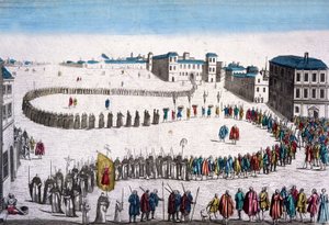 Große Prozession der Inquisition in Lissabon, französische Gravur von Unbekannter Künstler