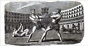 Boxer im Kolosseum im antiken Rom