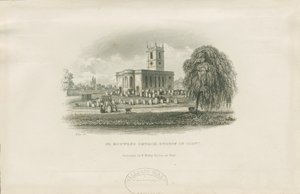 Burton-upon-Trent - St. Modwen Kirche (Stahlstich) von Unbekannt