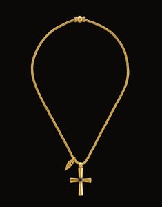 Byzantinisches Gold- und Glaskreuz, ca. 5.-7. Jahrhundert von Unbekannt