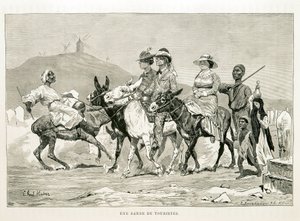Karikatur westlicher Touristen in Ägypten - Illustration aus dem Atlas von Ägypten von Unknown