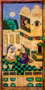 Chittra Shala Innenhof mit virtuosen feinen Malereien, Taragarh-Fort, Bundi, Bundi, Rajasthan, Indien, Asien von Unbekannter Künstler