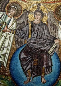 Christus und Engel, Detail von oberhalb der Apsis, 6. Jahrhundert